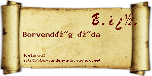 Borvendég Éda névjegykártya